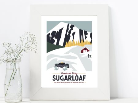 Sugarloaf Print 8.5 x11  | Vintage Travel Print | Sugarloaf Mountain Print | Maine Print | Sugarloaf Maine | Sugarloaf Mountain Hot on Sale