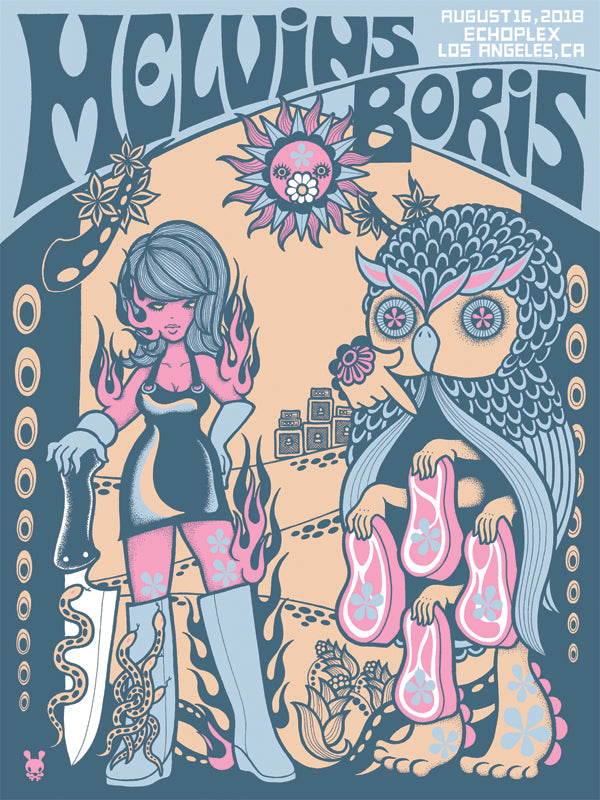 MELVINS   BORIS - Los Angeles 2018 by Junko Mizuno Online Hot Sale