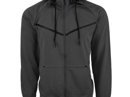 XS Sport Men s Solid Sport Hoodie w  Zipper, High Neck and Reflective Chest Black XL For Cheap