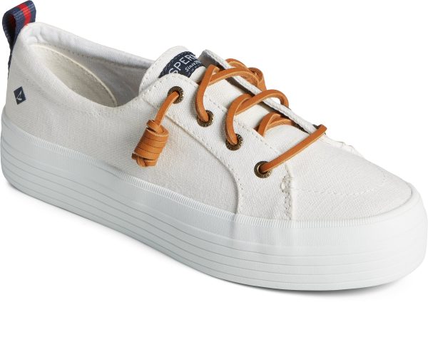 Women s Crest Vibe Platform Canvas White Cheap