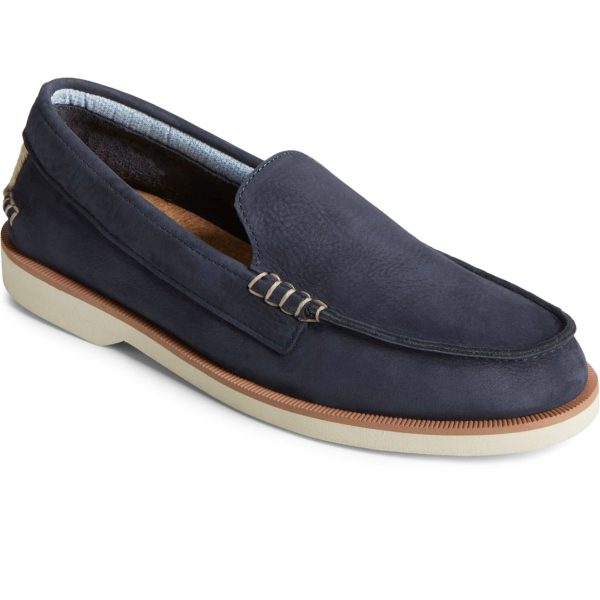 Men s A O Venetian Double Sole Wide Nubuck - Navy Discount