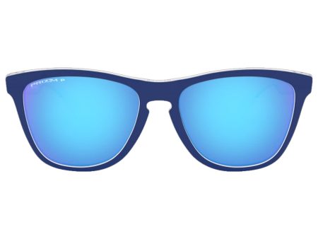 Oakley Frogskins Crystalline Collection Polarized Sunglasses Polished Clear PRIZM Sapphire Online now