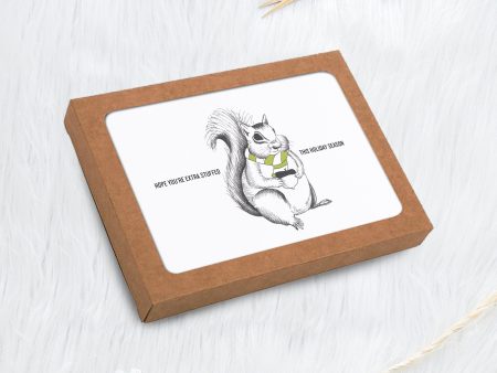 Squirrel Holiday Card Pack | Squirrel Card Set | Squirrel Christmas Card Box | Squirrel Christmas | Funny Christmas Card Pack on Sale