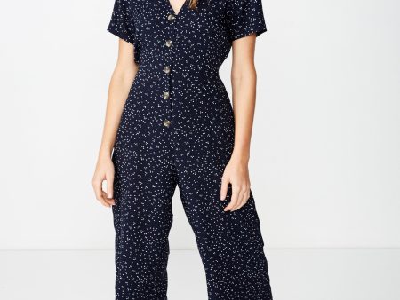 Woven Juniper Short Sleeve Jumpsuit Cheap