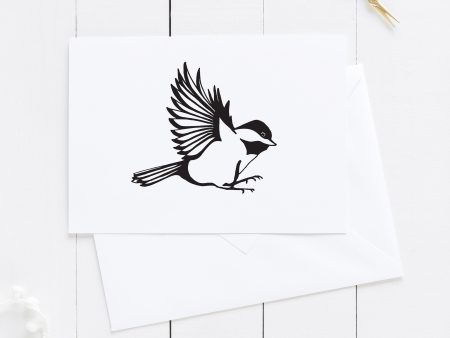 Bird Card | Chickadee Card | Chickadee Bird Illustration | Maine Card Supply