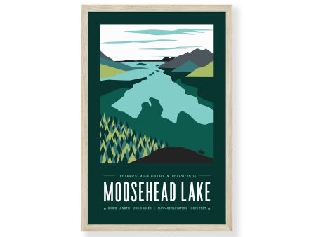 Moosehead Maine Print 11 x17  | Vintage Travel Print | Lake Print | Maine Print | Moosehead Lake Print | Moosehead Maine | Moosehead Lake Online Sale