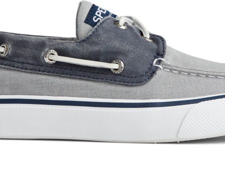 Men s Bahama II Salt Washed Canvas Grey Navy For Discount