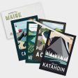 Maine Postcard Set 5 x7  | Maine Art Set | Acadia National Park | Moosehead Lake | Casco Bay | Katahdin | Maine Travel Art Online Hot Sale