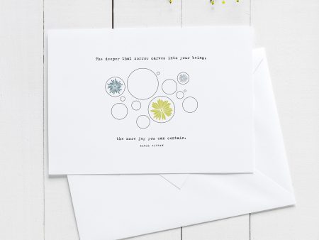 Sympathy Card | Grief & Mourning Card | Kahil Gibran Quote Card | Bubbles with Flower Card Online now