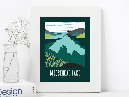 Moosehead Maine Print 8.5 x11  | Vintage Travel Print | Lake Print | Maine Print | Moosehead Lake Print | Moosehead Maine | Moosehead Lake For Sale