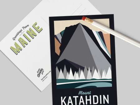 Maine Postcard 5 x7  | Katahdin Postcard | Mount Katahdin Postcard | Vintage Postcard on Sale