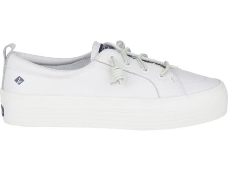 Women s Crest Vibe Platform Leather White For Cheap