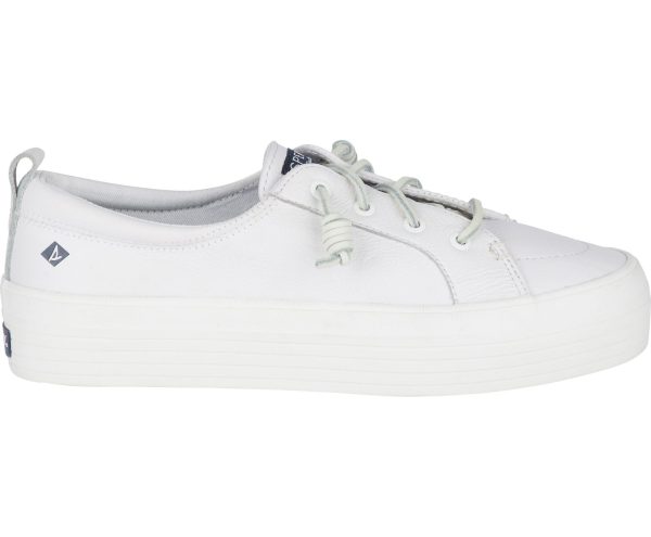 Women s Crest Vibe Platform Leather White For Cheap