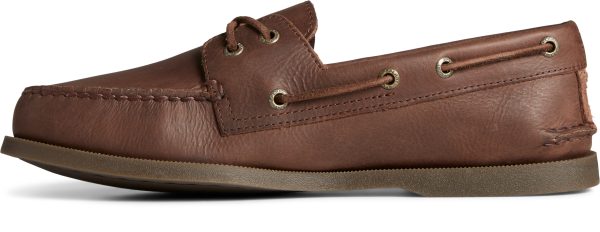 Men s A O 2-Eye Cross Lace Leather Wide - Brown For Cheap