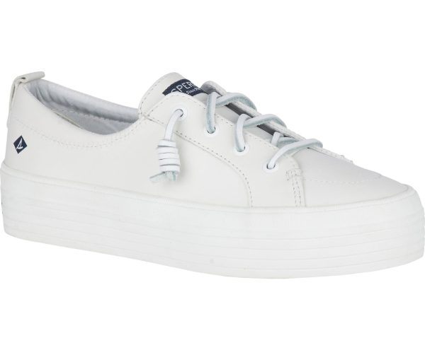 Women s Crest Vibe Platform Leather White For Cheap