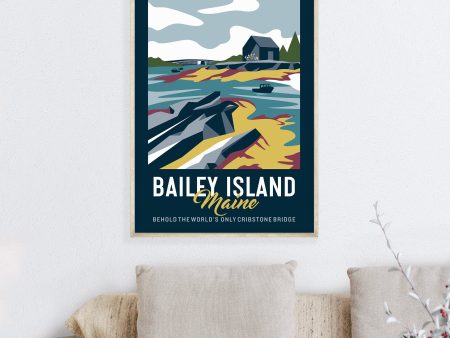 Bailey Island Maine Poster | Vintage Travel Poster | Ocean Poster | Landscape Poster |  Maine Poster | Bailey Island | Bailey Island Print Fashion