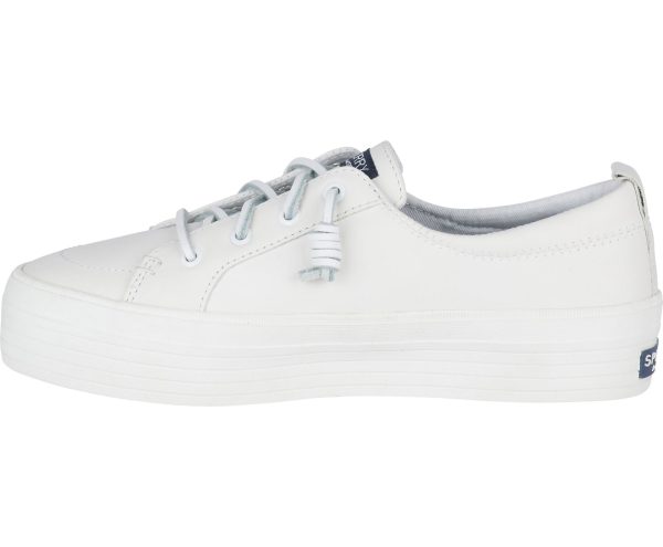 Women s Crest Vibe Platform Leather White For Cheap