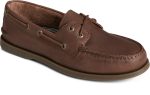 Men s A O 2-Eye Cross Lace Leather Wide - Brown For Cheap