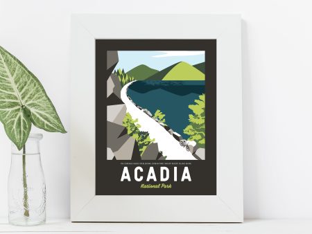 Acadia Maine Print 8.5 x11  | Vintage Travel Print | Acadia Print | Maine Print | Acadia National Park | Acadia National Park Print For Cheap