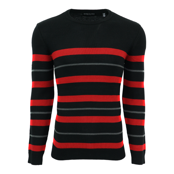 Kenneth Cole New York Men s Striped Crew Neck Sweater For Cheap