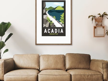 Acadia Maine Poster 16 x24  | Vintage Travel Poster | Acadia Poster | Maine Poster | Acadia National Park | Offset Print For Discount