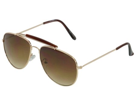 Aviator Fashion Sunglasses Silver Brown Online Sale