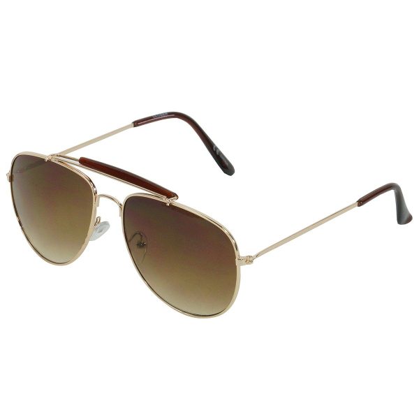 Aviator Fashion Sunglasses Silver Brown Online Sale