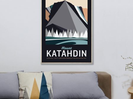 Katahdin Maine Poster 16 x24  | Vintage Travel Poster | Mountain Poster | Maine Poster | Mount Katahdin Print | Offset Print Online Sale