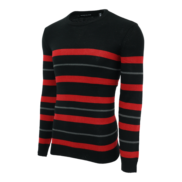 Kenneth Cole New York Men s Striped Crew Neck Sweater For Cheap