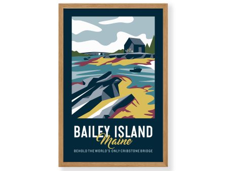 Bailey Island Maine Print | Vintage Travel Print | Ocean Print | Landscape Print |  Maine Print | Bailey Island | Bailey Island Print For Cheap