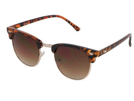 Clubmaster Mirrored Sunglasses Shiny Tortoise Brown Gradient Discount