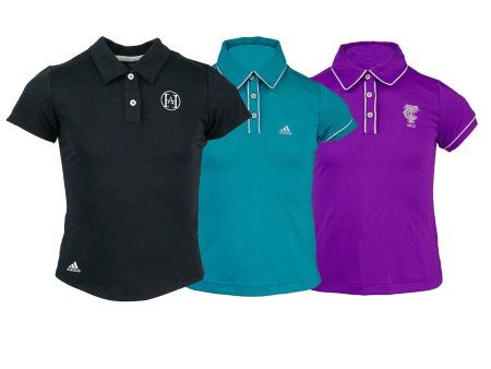 adidas Girl s Logo Overrun Polo Shirt Assorted Colors Supply