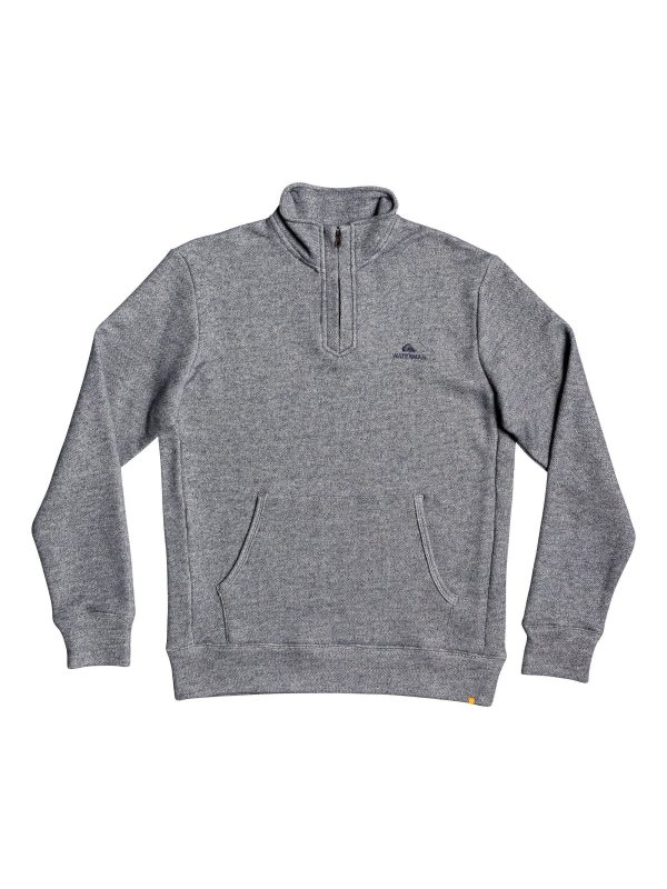 Quiksilver Men s Waterman Ocean Nights 1 2 Zip Mock Neck Sweatshirt Parisian Night L on Sale